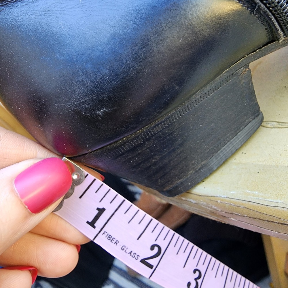 Vintage Salvatore Ferragamo Sz 7 Black Leather Riding Boots Made in Italy Preppy - Picture 13 of 14